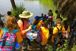 Linwood Howe students release trout into the wild