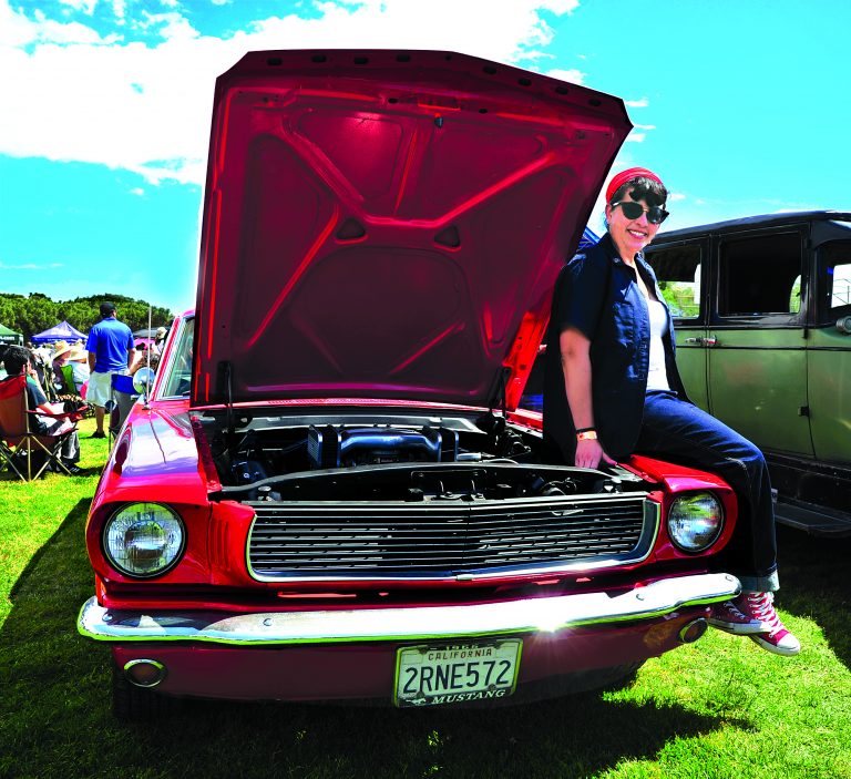 Red hot car and owner